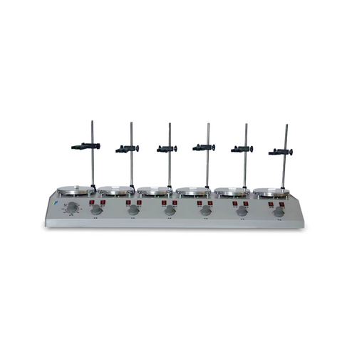 Série Multi-tête magnétique magnétique Série PH-6, agitateur à température constante de 6-tête avec contrôle de vitesse sans étape, puissance de chauffage 6 × 200W, capacité de 100 à 1000 ml