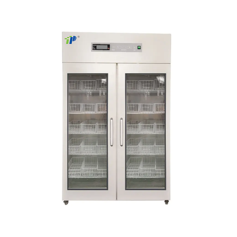 Réfrigérateur de laboratoire 2–8 ° C avec affichage de température et d'humidité numérique, système multi-alarme, éclairage LED et interface de données USB - armoire de stockage à froid vertical 288L - 1008L
