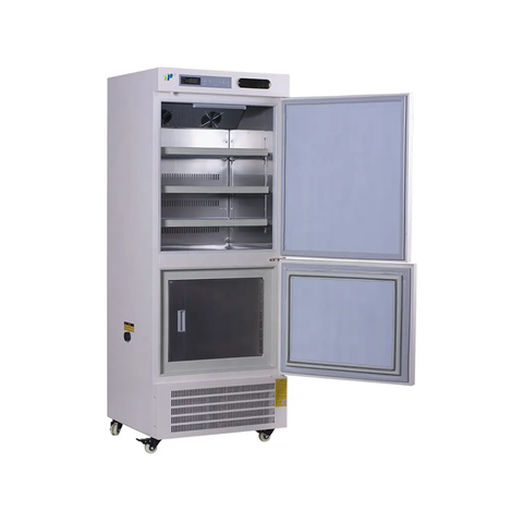 Duplé de réfrigérateur médical à double température (2–8 ° C / -25 ° C à -60 ° C), ventilateur et refroidissement statique, affichage numérique, compresseur SECOP, intérieur Sus304 - 200L / 400L Capacité